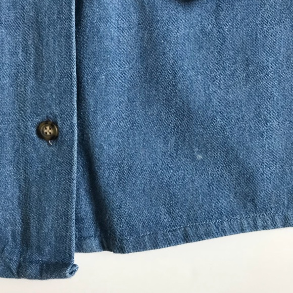 Karen Scott Denim Chambray Ugly Christmas Button Up SP - Picture 6 of 6